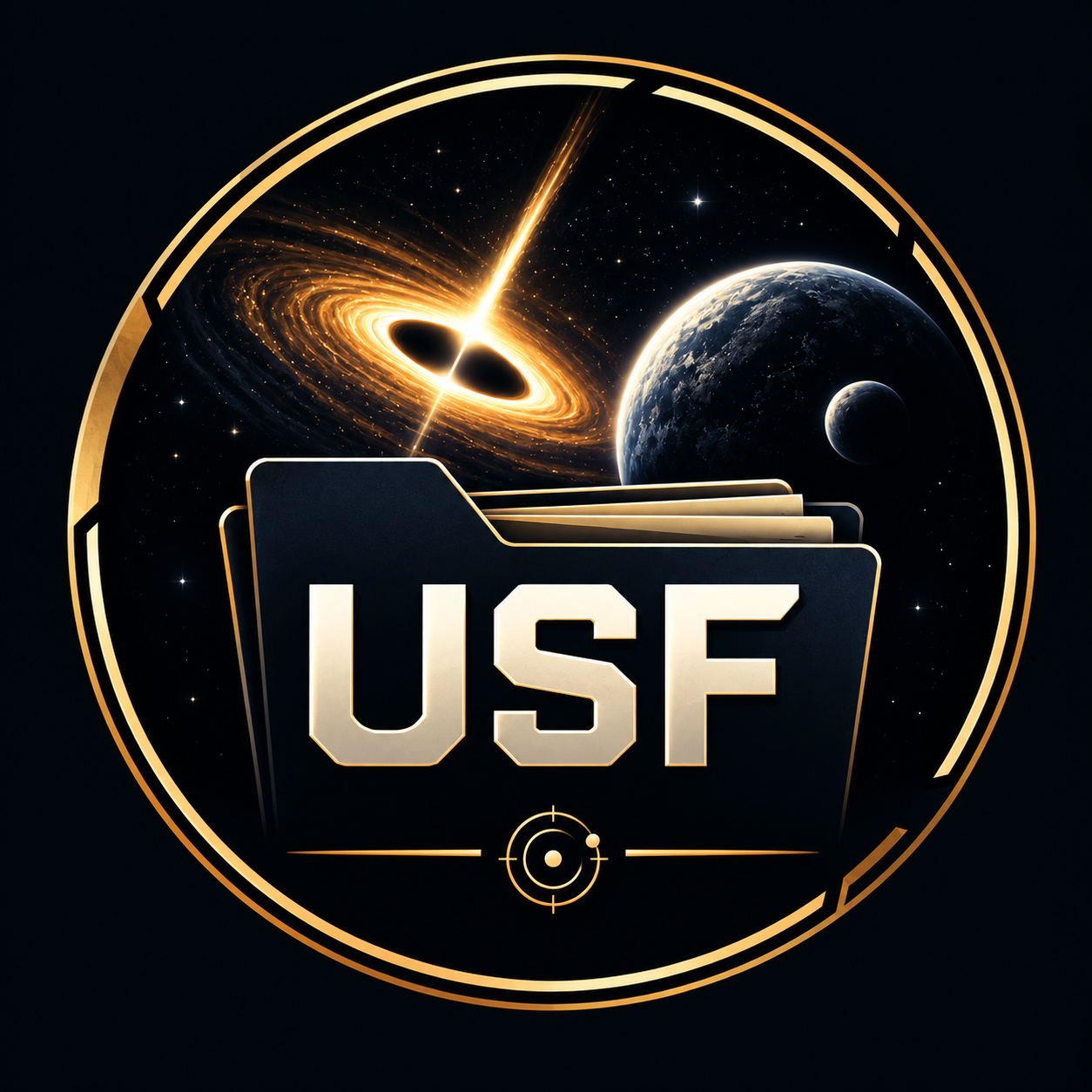 UnknownSpaceFiles — USF cosmic files emblem